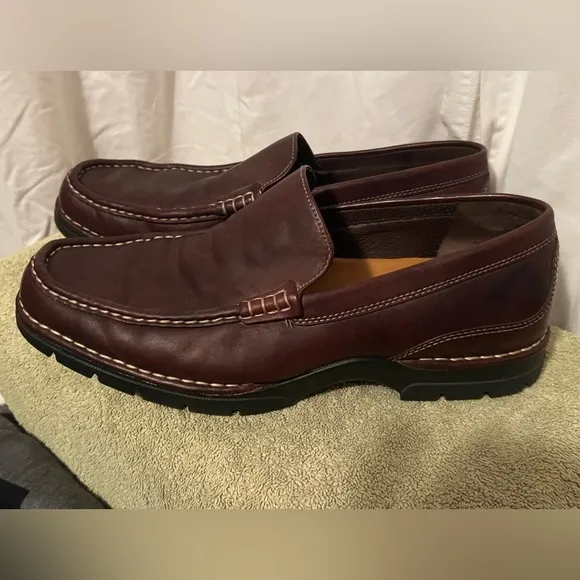 Cole Haan Mens Size 10.5 M Tucker Venetian Brown Loafer Moc Leather Loafers VGUC