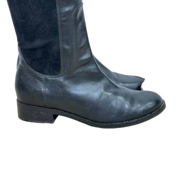 Cole Haan Nike Air Whitley Black Leather Over the Knee Boots| Size 9