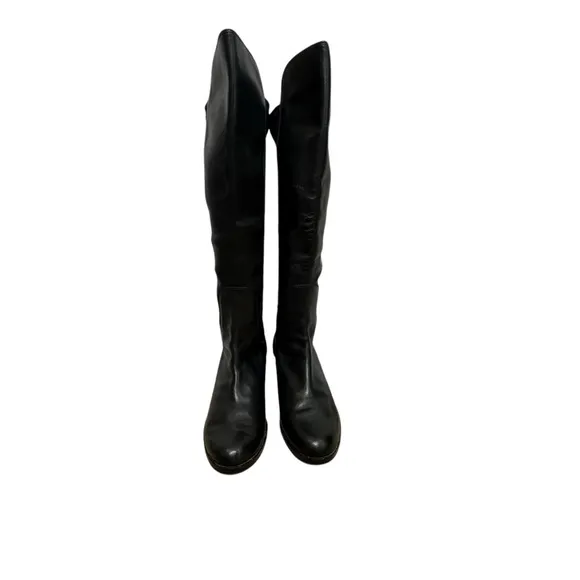 Cole Haan Nike Air Whitley Black Leather Over the Knee Boots| Size 9