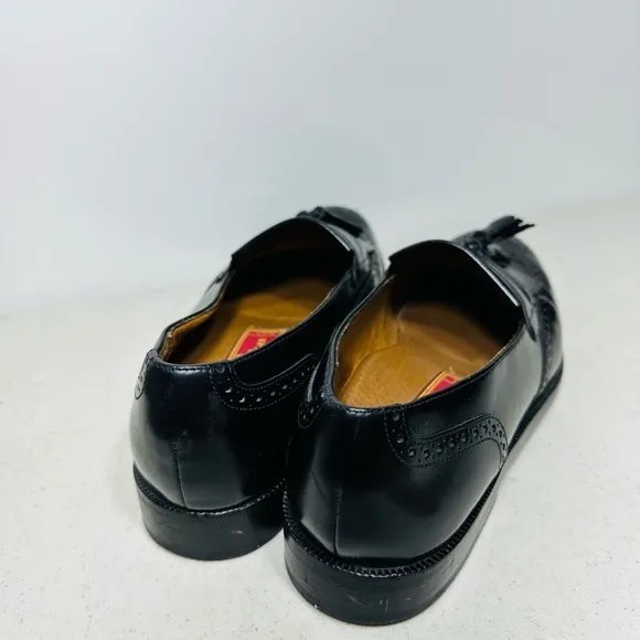 COLE HAAN Shoes Men's 9 D Black Leather Dress Kiltie Tassel Loafers USA