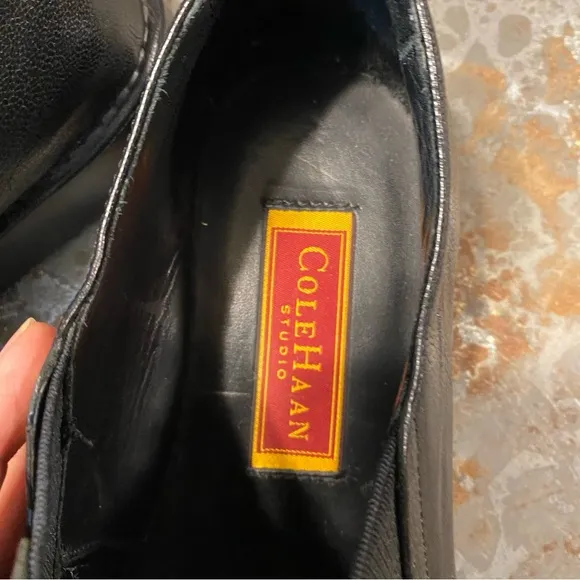 Cole Haan Studio Loafers leather Shoes Men 11 Leather Black Slip Ons