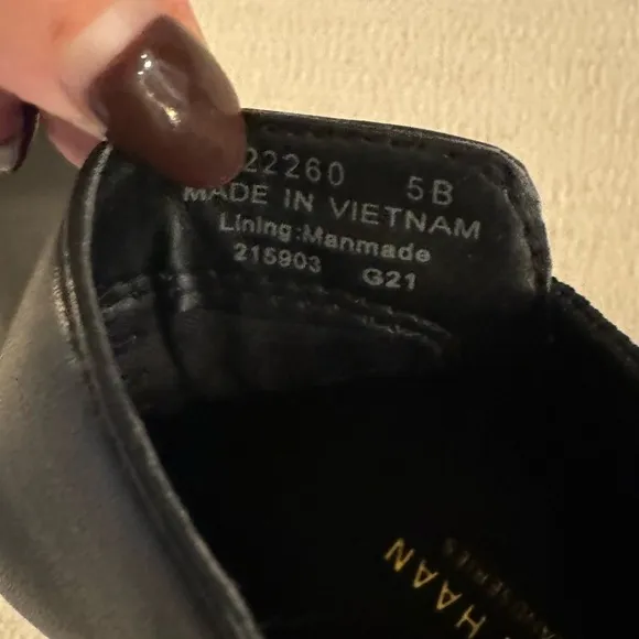 COLE HAAN Womens Black Waterproof Leather Chelsea Boots, Size 5