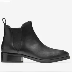 COLE HAAN Womens Black Waterproof Leather Chelsea Boots, Size 5