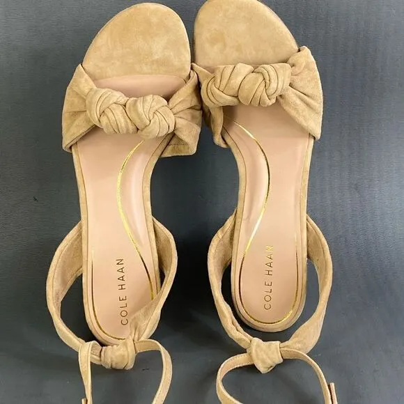 Cole Haan Women's Kaycee Knotted Ankle Strap High Heel Sandals  ew size  10