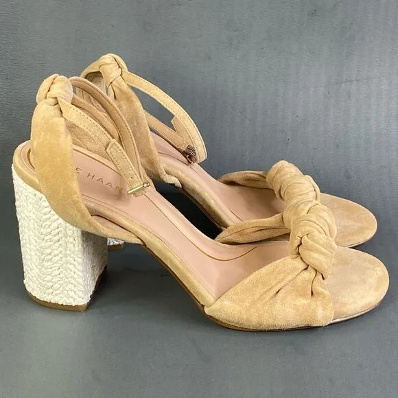 Cole Haan Women's Kaycee Knotted Ankle Strap High Heel Sandals  ew size  10
