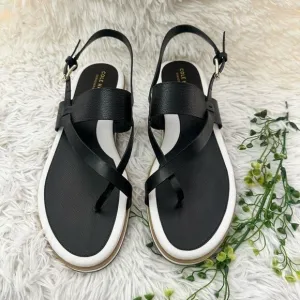 Cole Haan WomenS Mandy Slingback Sandals Flat Cushioned Black Leather sz 11B NEW