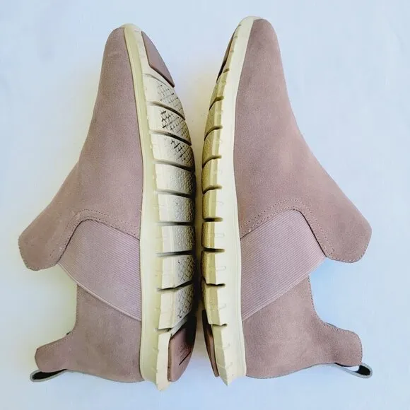 Cole Haan Women's Pink Twilight Mauve Zerogrand Slip-on Suede Boots - size 9 B