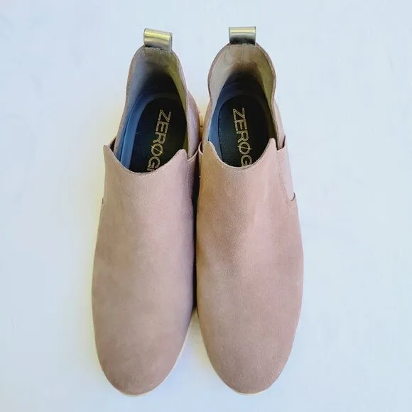 Cole Haan Women's Pink Twilight Mauve Zerogrand Slip-on Suede Boots - size 9 B