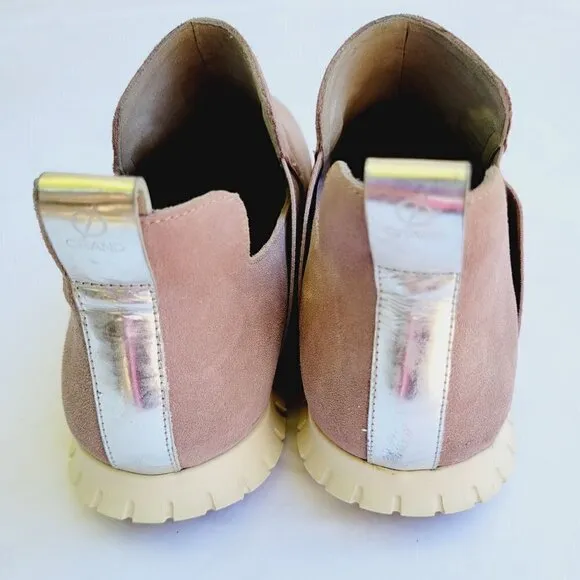 Cole Haan Women's Pink Twilight Mauve Zerogrand Slip-on Suede Boots - size 9 B