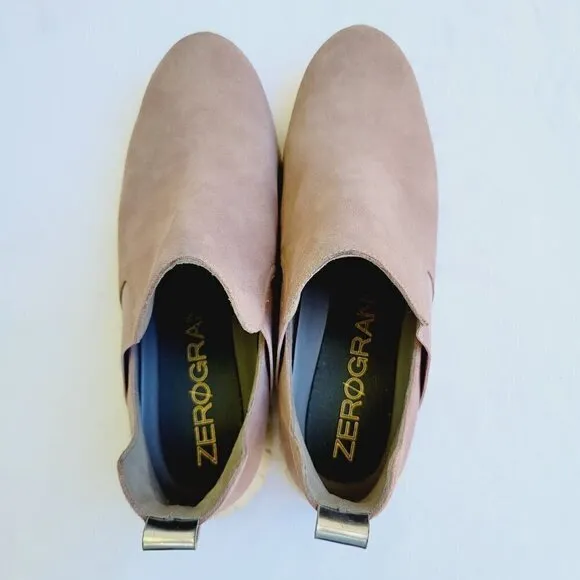 Cole Haan Women's Pink Twilight Mauve Zerogrand Slip-on Suede Boots - size 9 B