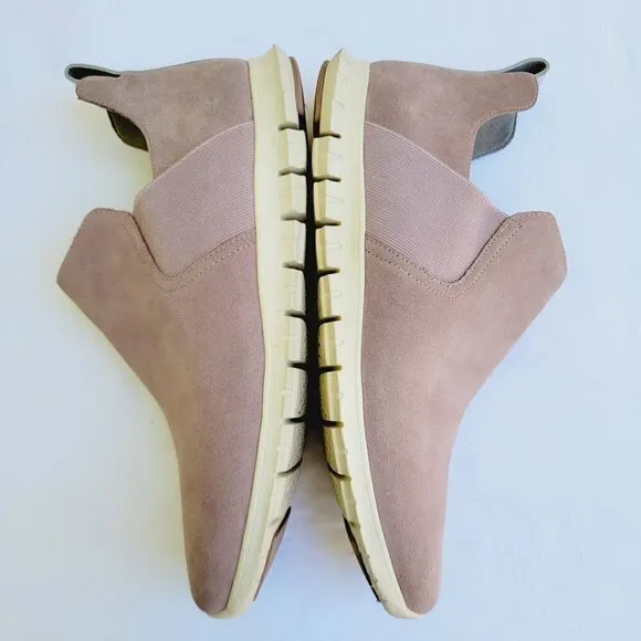 Cole Haan Women's Pink Twilight Mauve Zerogrand Slip-on Suede Boots - size 9 B