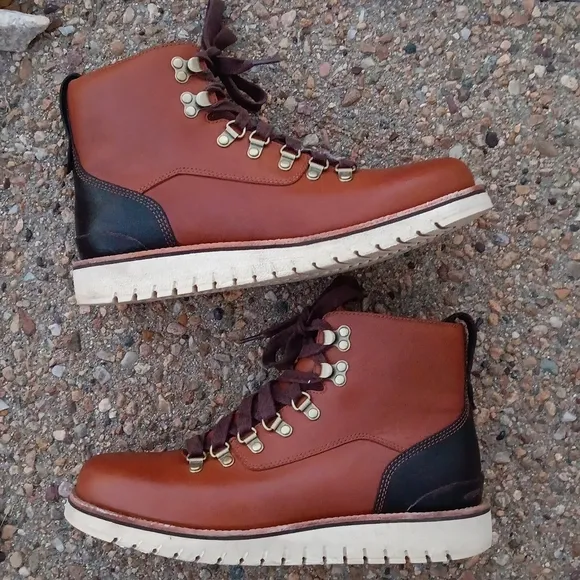 Cole Haan Zero Grand OS hiking brown leather lace up boots mens sz 8