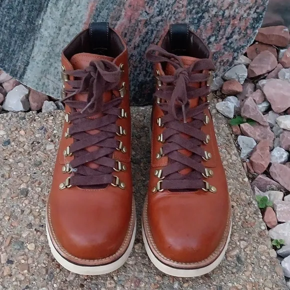 Cole Haan Zero Grand OS hiking brown leather lace up boots mens sz 8