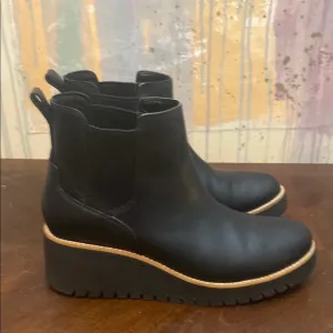 Cole Haan Zerogrand City Wedge Black Leather Waterproof  Boot Women’s size 9B
