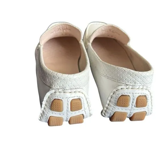 Cole Haan Shelby White Leather Loafers Moccasin CH Logo 8