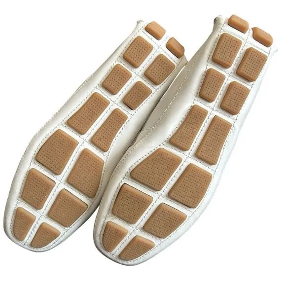 Cole Haan Shelby White Leather Loafers Moccasin CH Logo 8