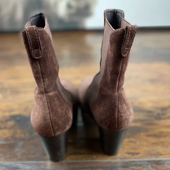 COLE HAAN Brown Suede Leather Boots Heels 9