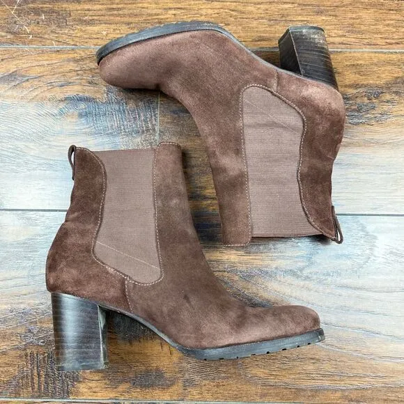 COLE HAAN Brown Suede Leather Boots Heels 9
