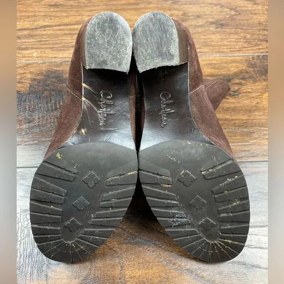 COLE HAAN Brown Suede Leather Boots Heels 9