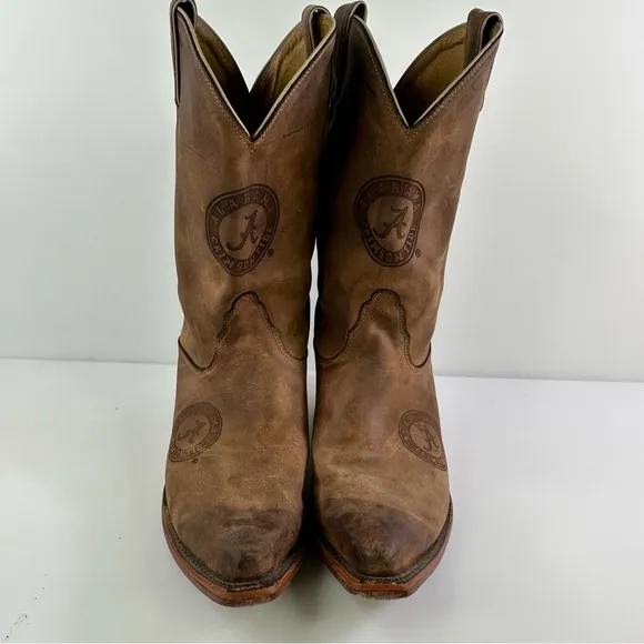 COLLEGE BOOTS Nocona Alabama Crimson Tide Brown Leather USA Women’s 10B