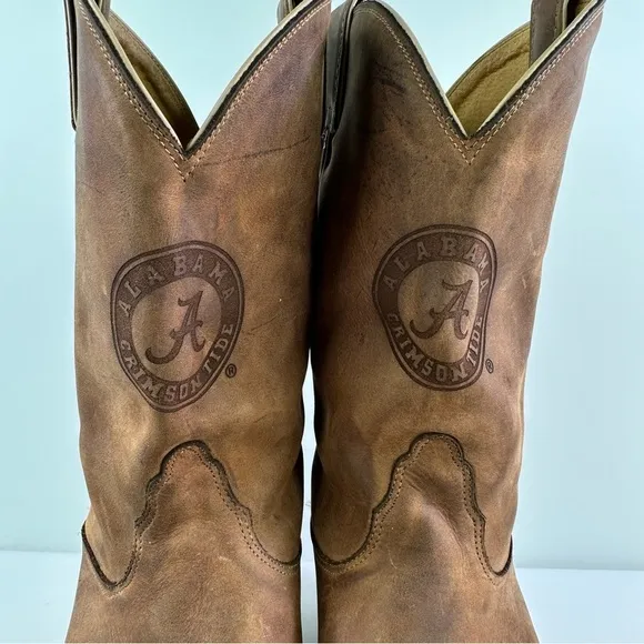 COLLEGE BOOTS Nocona Alabama Crimson Tide Brown Leather USA Women’s 10B