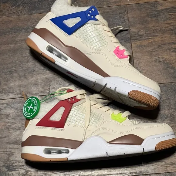 Colorful Multi-Panel Sneakers 2021Air Jordan 4 Retro GS 'Wild Things'
