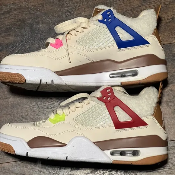 Colorful Multi-Panel Sneakers 2021Air Jordan 4 Retro GS 'Wild Things'