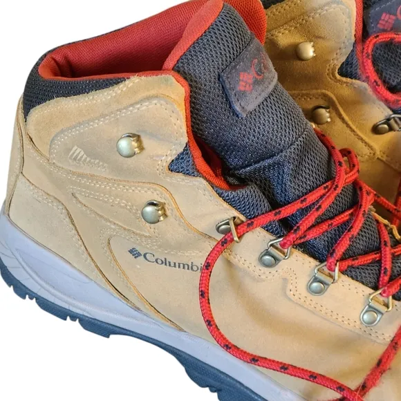 Columbia Men's Tan Hiking Boots with Red Accents