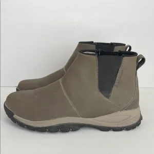 Columbia Men’s Yoncalla Mid Slip-on Waterproof Boots Taupe Grey 10