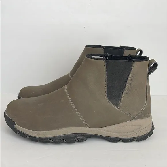 Columbia Men’s Yoncalla Mid Slip-on Waterproof Boots Taupe Grey 10
