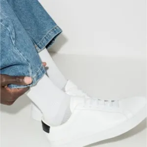 Common Projects Retro Leather Sneakers 2295 in White with Black Heel Size 42