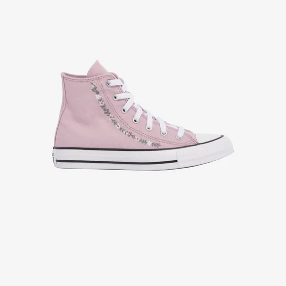 Converse Chuck Taylor All Star Hi Pink Embroidered floral Sneakers 5.5 6.5 NEW
