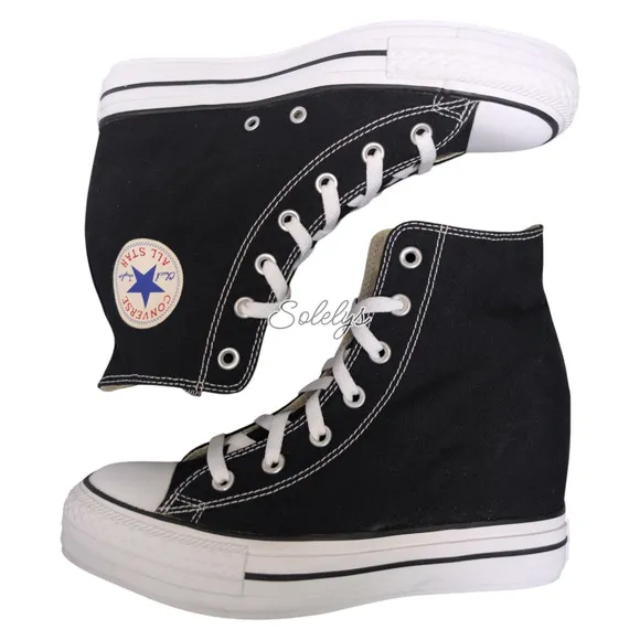 Converse CTAS 2013 OG Platform Plus Hidden Wedge Black White Canvas Womens 9.5