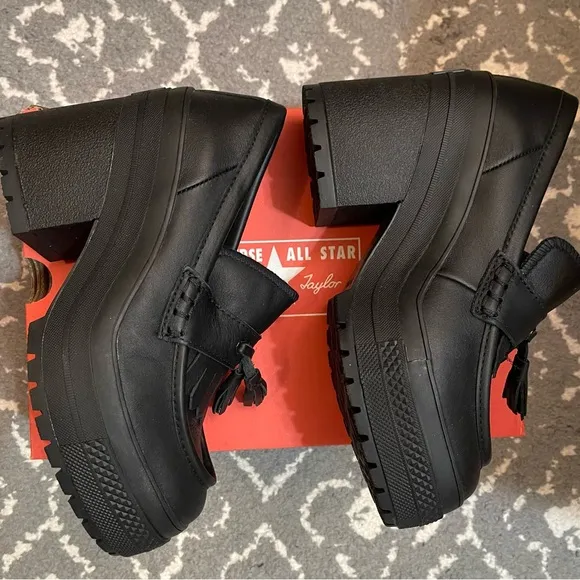 Converse Leather Platform Loafers