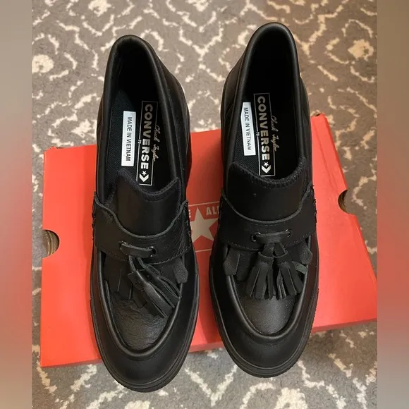 Converse Leather Platform Loafers