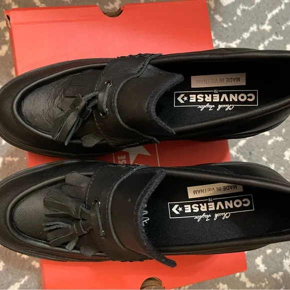Converse Leather Platform Loafers
