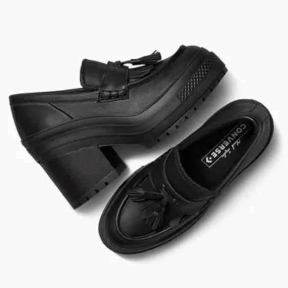 Converse Leather Platform Loafers