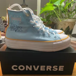 Converse pale blue deadstock high top lift sneakers