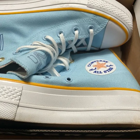Converse pale blue deadstock high top lift sneakers