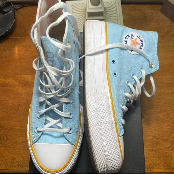 Converse pale blue deadstock high top lift sneakers