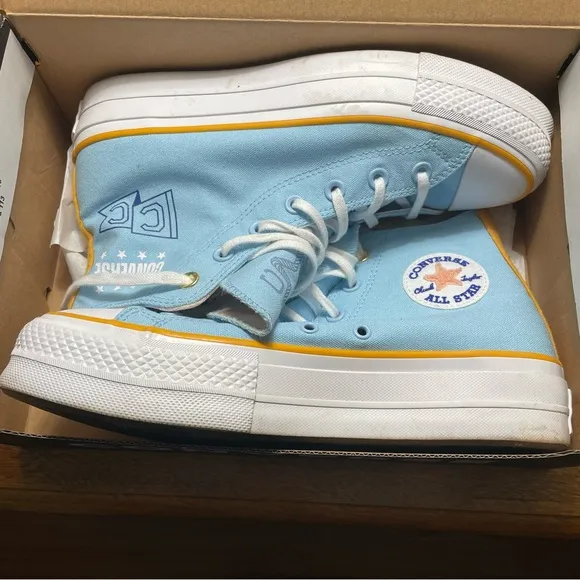 Converse pale blue deadstock high top lift sneakers