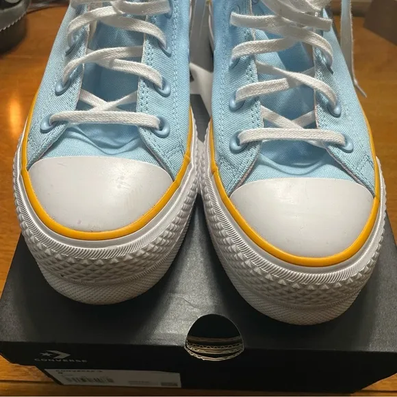 Converse pale blue deadstock high top lift sneakers