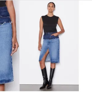 COPY - Frame Reconstructed Two Tone Midi Jeans Skirt 26 S