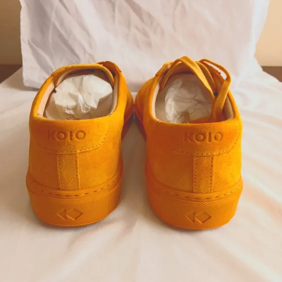 COPY - Koio Capri Suede Fashion Sneakers Amber Yellow Handcrafted in Italy