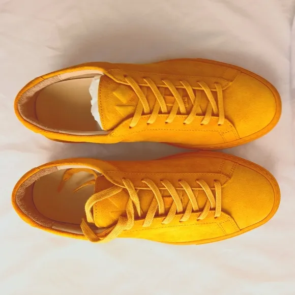 COPY - Koio Capri Suede Fashion Sneakers Amber Yellow Handcrafted in Italy