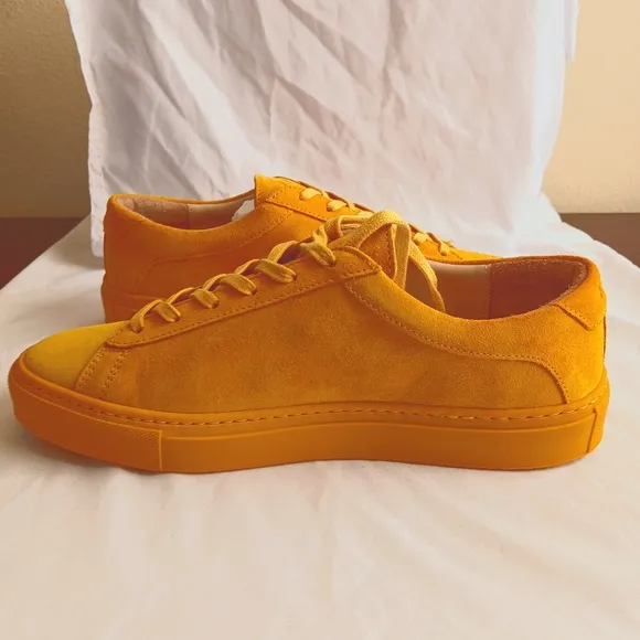 COPY - Koio Capri Suede Fashion Sneakers Amber Yellow Handcrafted in Italy
