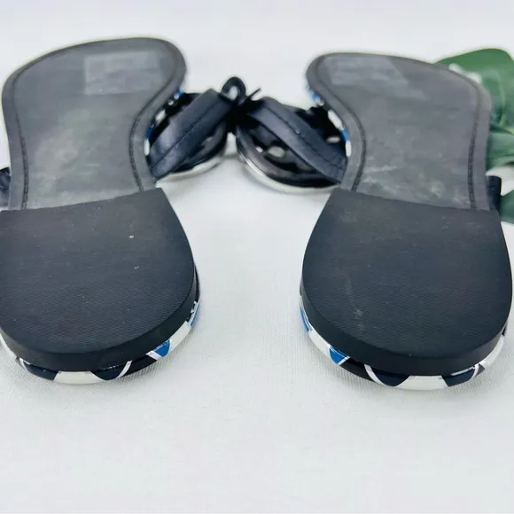 COPY - Miller Flat Gold Metal Logo Croc Emboss Sandals