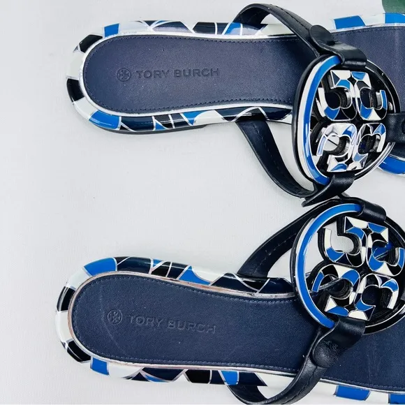 COPY - Miller Flat Gold Metal Logo Croc Emboss Sandals