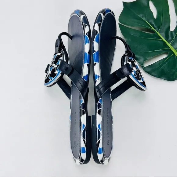 COPY - Miller Flat Gold Metal Logo Croc Emboss Sandals