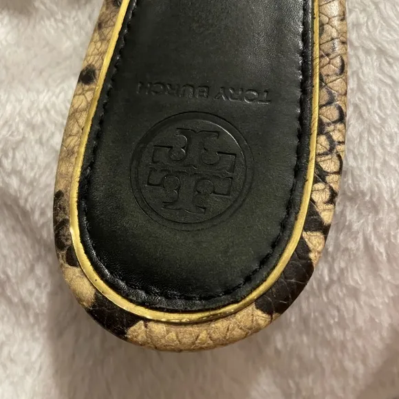COPY - Tory Burch Metal Miller Snakeskin printed leather thong sandals w lg Met…